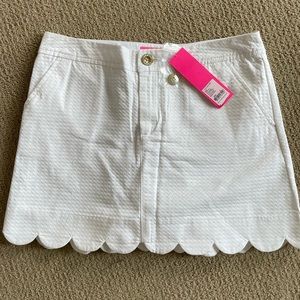 NWT- Lilly Pulitzer White Colette Scallop Hem Skort